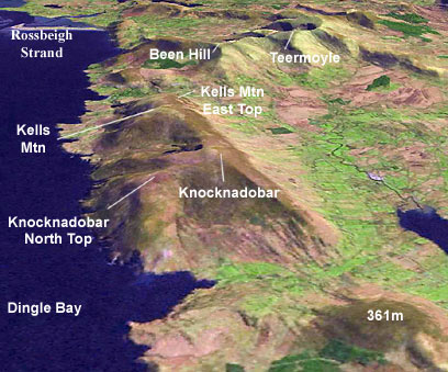 MountainViews.ie Picture about mountain Knocknadobar (<i>Cnoc na dTobar</i>) in area Iveragh NW, Ireland
