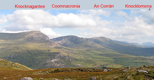 MountainViews.ie Picture about mountain Slievenashaska (<i>Sliabh na Seasca</i>) in area Dunkerron Mountains, Ireland