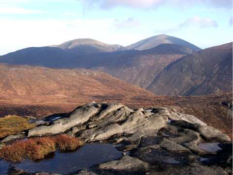 MountainViews.ie Picture about mountain Ben Crom (<i>Binn Chrom</i>) in area Mourne Mountains, Ireland
