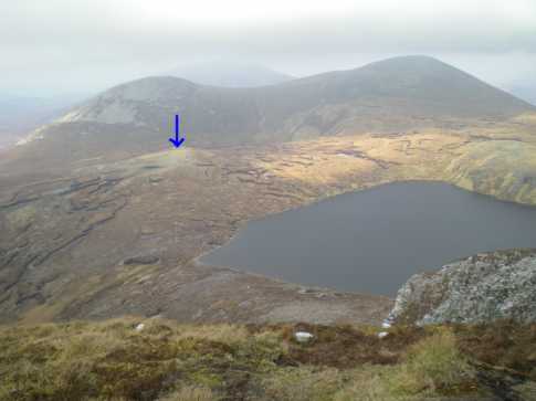 MountainViews.ie Picture about mountain Ardloughnabrackbaddy (<i>Ard Loch na mBreac Beadaí</i>) in area Derryveagh Mountains, Ireland