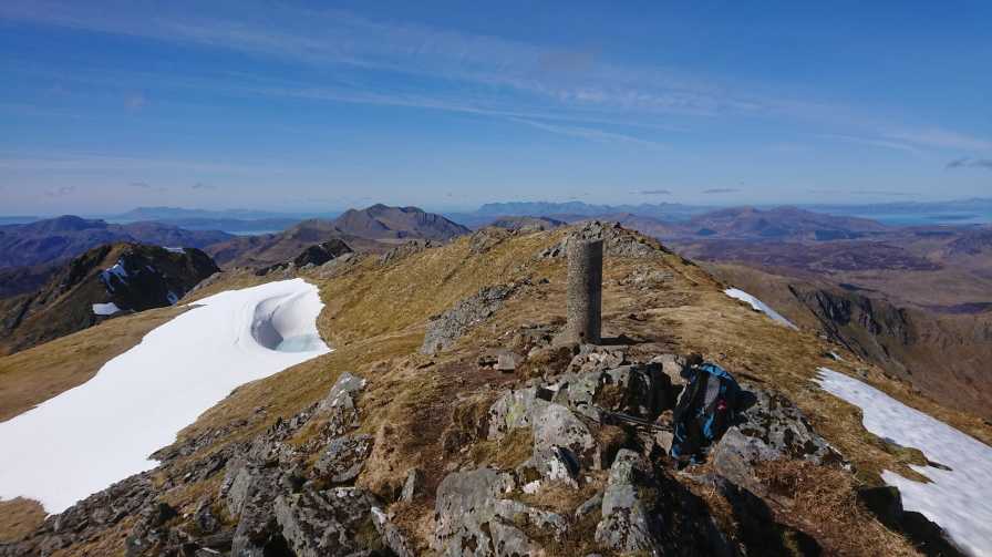 MountainViews.ie Picture about mountain The Saddle - Trig Point  in area Glen Shiel to Loch Hourn and Loch Quoich, Ireland